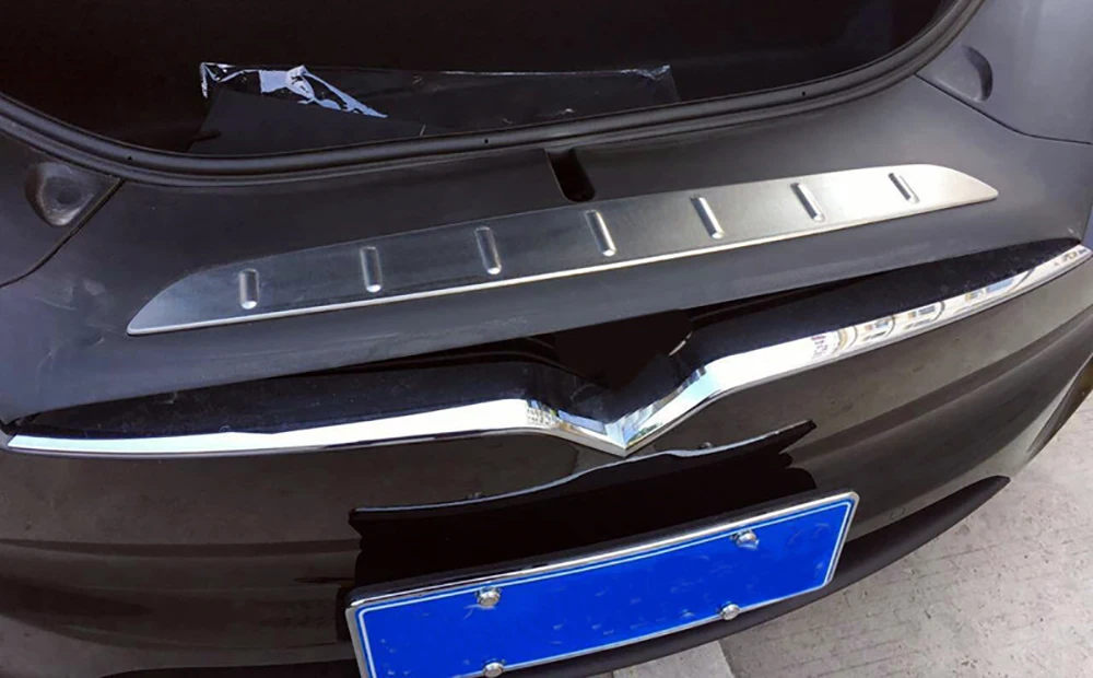 Подходит для Tesla модель X Нержавеющая сталь Внутренний Задний бампер протектор багажника порога Накладка