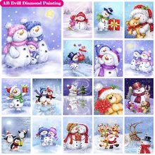 5D DIY Cartoon AB diamante pittura Kit pupazzo di neve diamante ricamo pinguino pittura diamante orso polare arte decorazioni natalizie regalo