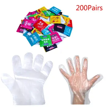 

200pcs Transparent Disposable Gloves BBQ Eco-friendly Food Plastic Fruit Kitchen For Left And Right Hand DropShip