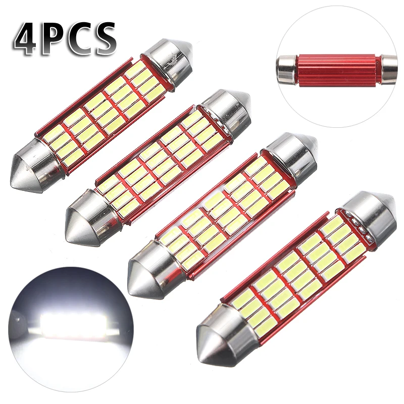 

4 шт 9V-30V автомобиль гирлянда свет 41 мм 42 мм белый светодиодный Лампы для чтения C5W C10W 4014 20SMD авто Интерьер Купол Лампа для чтения настольная лампа Запчасти