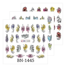 1 шт черный стикер для ногтей слайдер цветок наклейки для ногтей Сделай Сам цветочный дизайн переводная наклейка водный знак слайдер Маникюр новейший