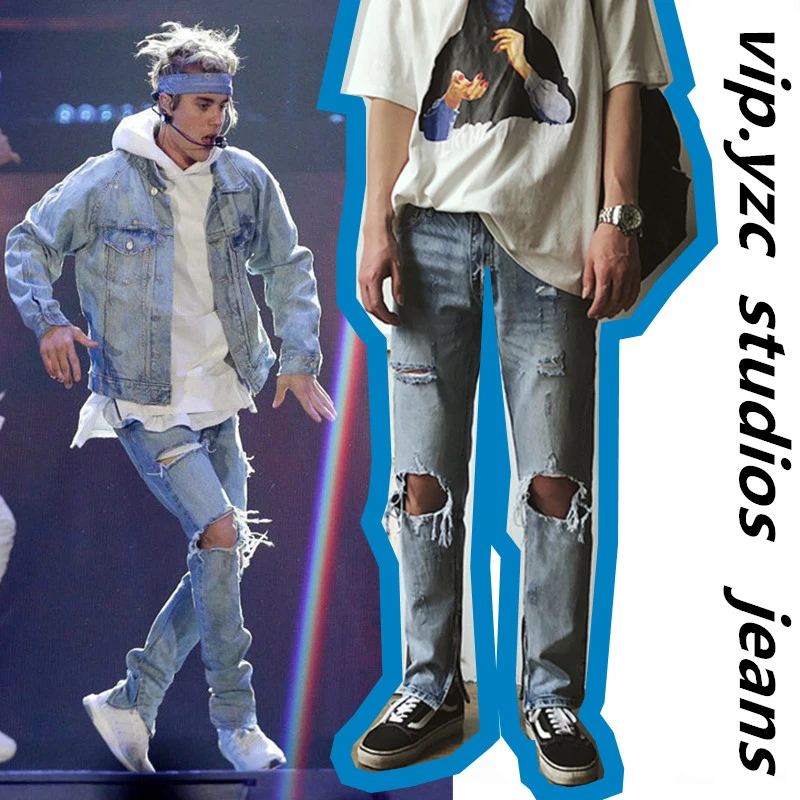 mens destroyed denim