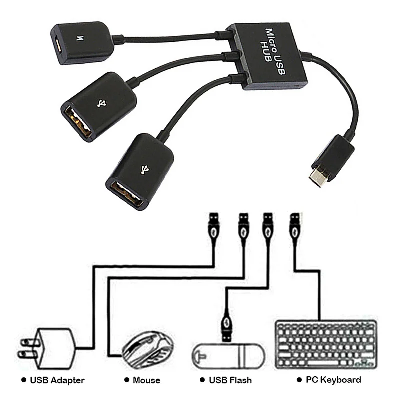 Micro 3 в 1 OTG USB порт игровая мышь Адаптер клавиатуры кабель для Android планшета для samsung Tab 4,3, 2 Note 4 S5 для Google Nexus