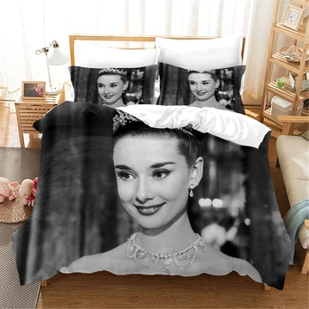 

Actor Hepburn Home Textile Pillow Case 3D Bed Linen Duvet Covers Kids Comforter Bedding Sets Bed Set Home Decor Bedding