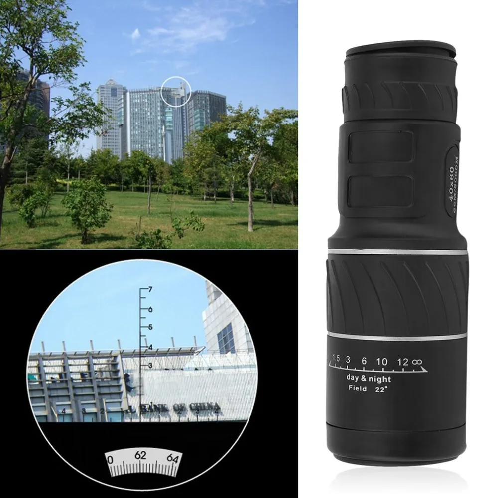 

40x60 Optical Monocular Telescope Support Night Vision Coating Lens HD Mini Telescope for Hunting Camping Hiking
