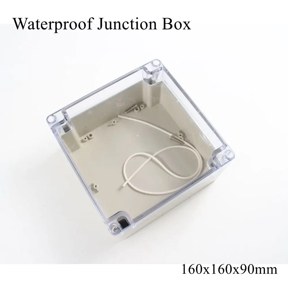 160x160x90mm Waterproof Plastic Junction Box Transparent Clear Electrical Project Case ABS IP65 Outdoor Enclosure 160*160*90mm |