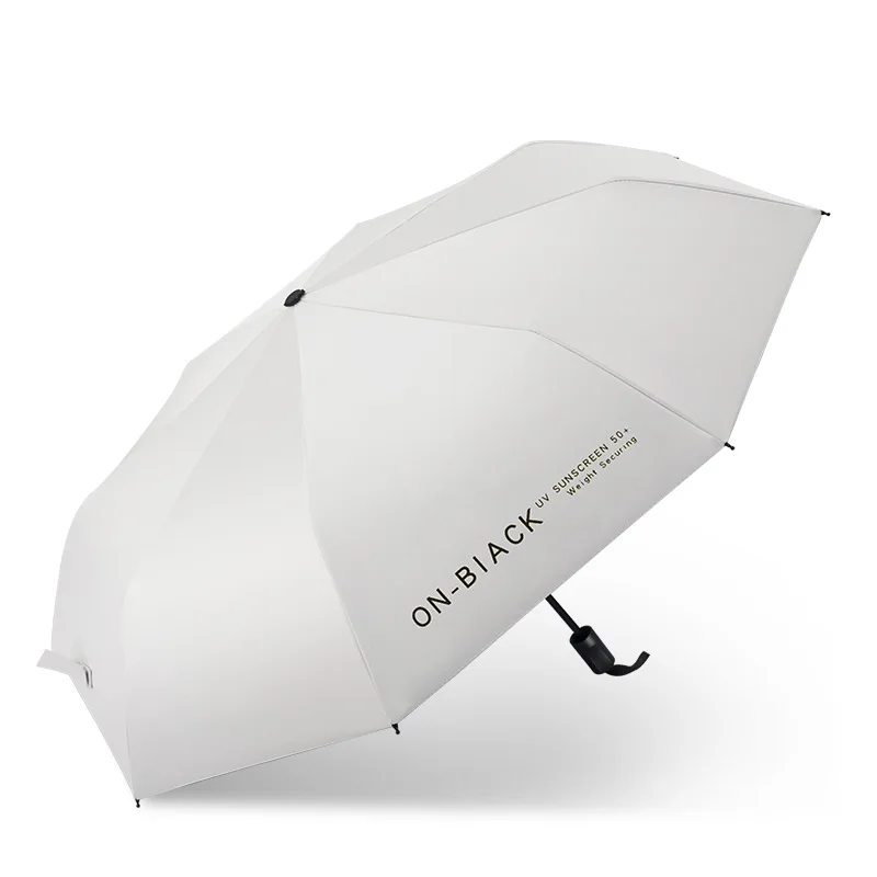 

Simple Sun Umbrella Advertising Printed Logo Custom Creative Text Control All-Weather Umbrella Dual-Use Folding Sun Shade Men's