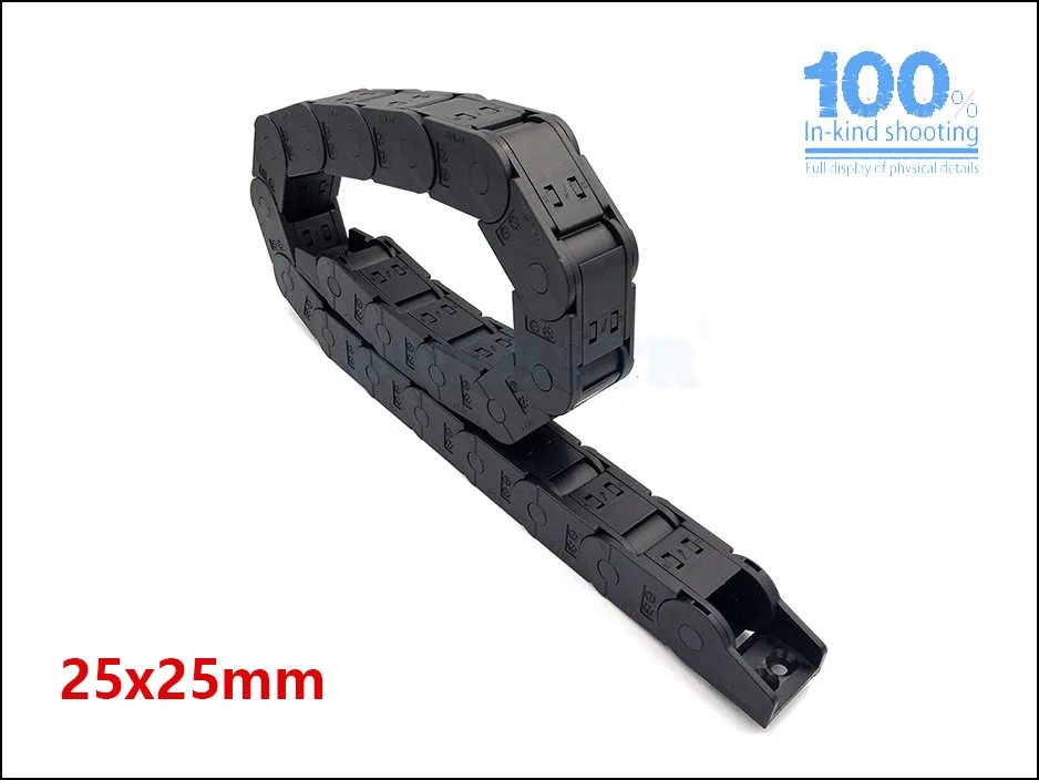 JFLO 1Meter 25x25 25x38 25x57 25x77mm Drag chain Wire Carrier cable Sealing both side open Protection Towline Free shipping 57