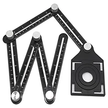 Useful Tile Hole Locator Adjustable Tool Masonry Glass Fixed Angle Measuring Ruler Universal Angular Template 4/6/12 slides/fold