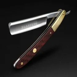 XUAN FENG blood wood and brass handle, folding razor, high hardness and sharp straight razor