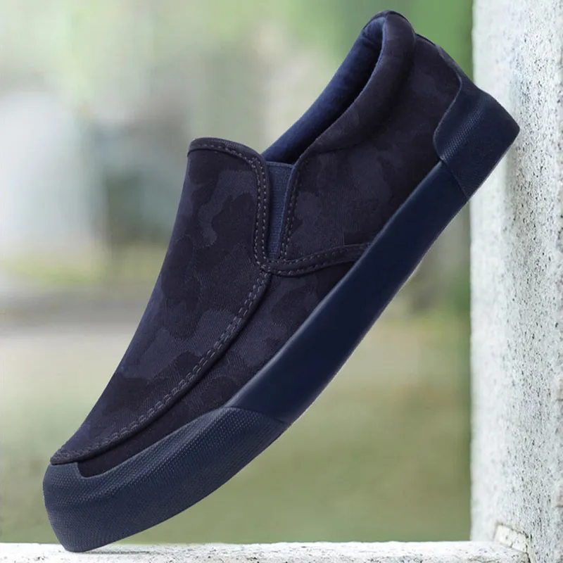 Лоферы мужские камуфляжные Вулканизированная подошва без застежки дышащие