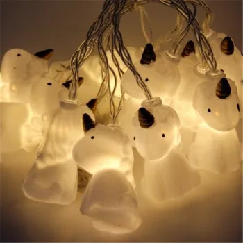 

LED Unicorn Lamp 1.5M 10pcs Battery Powered Colorful LED String Light Night Light Toy Gift For Christmas Party Decorative Lamp