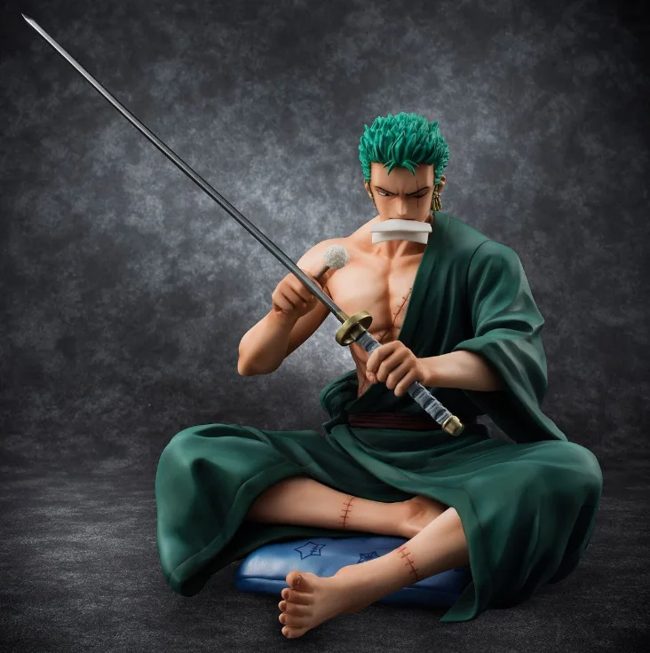 Аниме One Piece Roronoa Zoro Модель персонажа три мечи пиратский Охотник вытирающий нож