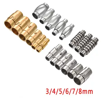 

2pcs Stainless Steel Magnetic Clasps fit 3/4/5/6/7/8mm Leather Cord Rope End Cap Connector DIY Bracelets Necklace Jewelry Making