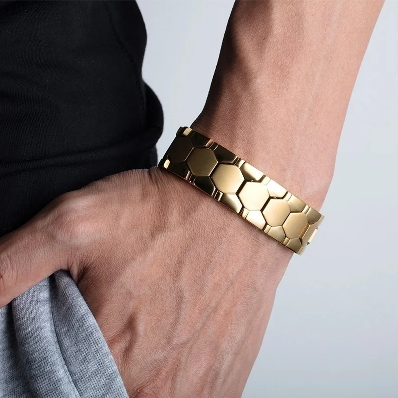 Titanium Bracelet Therapy Health Magnetic Bracelets Energy Titanium Bracelet Bangle Pain Relief Men's Fashion Anti-Fatigue