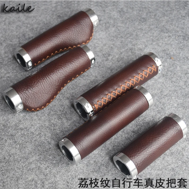 

G32 велосипедный первый слой из воловьей кожи велосипедная Ручка Личи горная фиксированная Шестерня складной руль чехол Повседневный Ретро 2,2*128 см