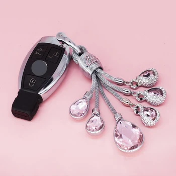 

Luxury Rhinestone Car Keychain Pendant Crystal Diamond Swan Key Ring Car Accessories for Women Girls Ladies Bling Bling Gifts