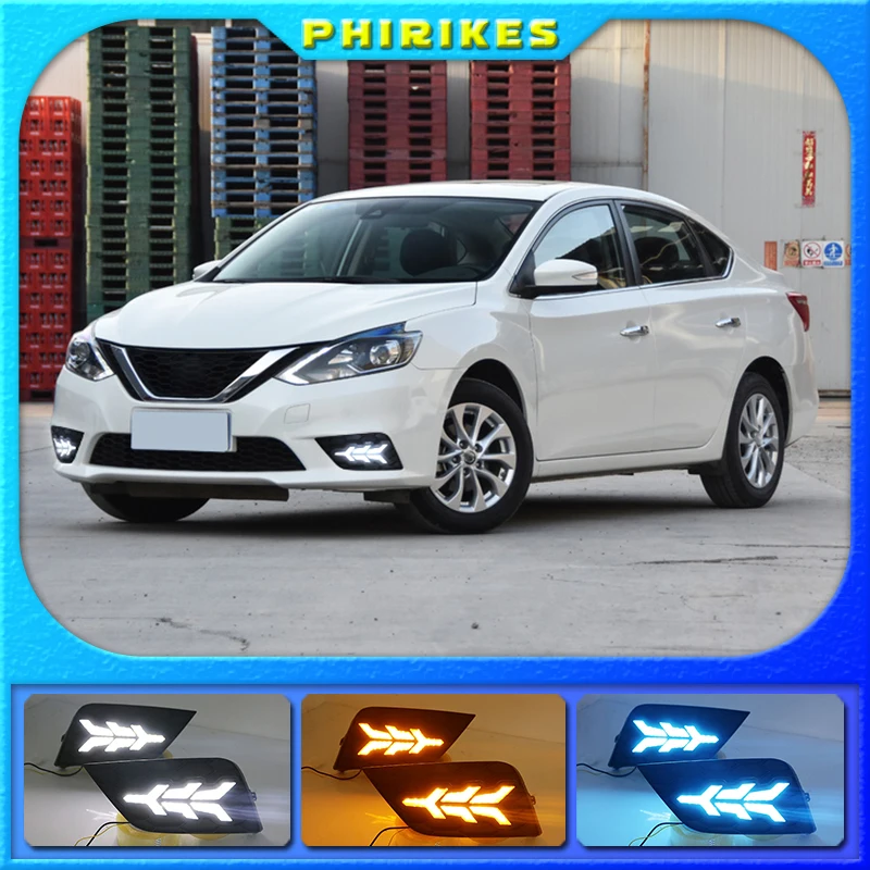 1 пара для Nissan Sentra Sylphy 2016-2018 дневной свет светодиодный DRL Габаритные огни с сигнал