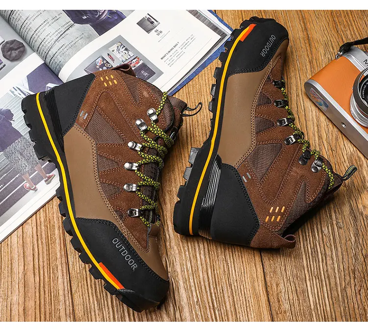 Men Leather Casual Shoes Outdoor Non-slip Waterproof Leather Sneakers Hight Quality Male Hiking Sport Shoes Men Running Shoes 47