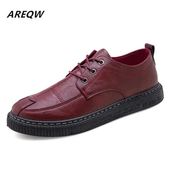 

Breathable Men Shoes Lace Up Comfortable Sewing Fashion Genuine Leather Sneakers Casual Shoes Zapatillas Hombre