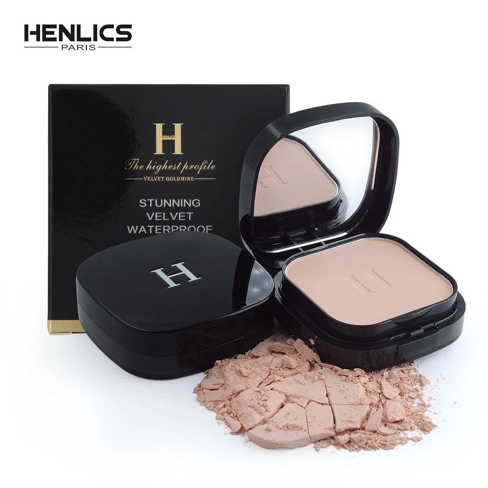 

HENLICS Oil control Contour Face Compact Powder Makeup translucent Mineral Finish Setting Powder Foundation Korea Cosmetics