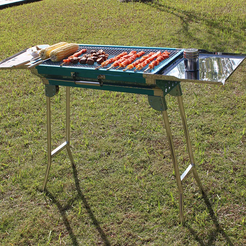 

Portable Barbecue Furnace Outdoor Household Stainless Steel Folding Barbecue Rack Charcoal Barbecue Stove AT6379 a Generation of