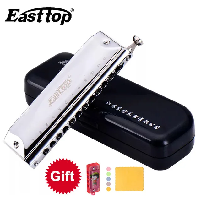 Silver Easttop Хроматическая гармоника 12 отверстий 48 тон рот органная Губная гармошка Музыкальные инструменты Ключ C Музыкальные инструменты Восточный Топ T1248 - Цвет: Silver