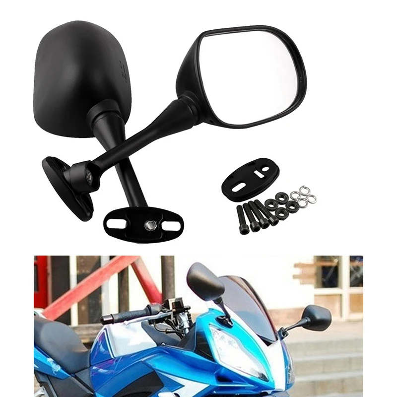 1 пара зеркал заднего вида мотоцикл черный для Honda CBR Suzuki GSXR ABS пластиковые аксессуары