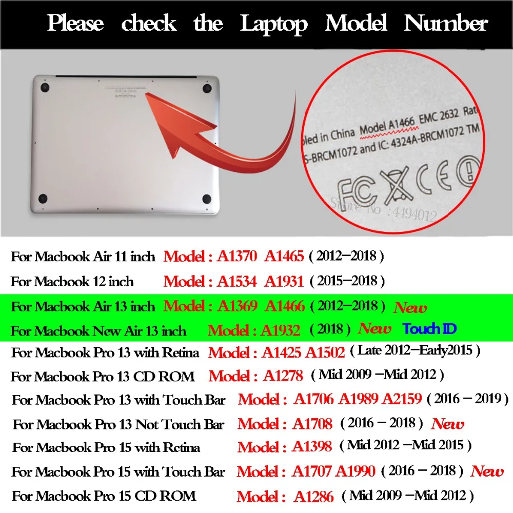Кожаный чехол для ноутбука Macbook Air 13 A1466 Pro retina 11 12 13 15 чехол для ноутбука Macbook Touch ID A1932