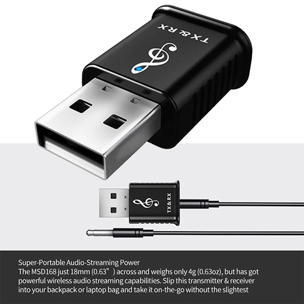 Мини 3,5 мм Aux автомобильный прочный черный адаптер USB аудио 2 в 1 для ТВ портативный Bluetooth передатчик приемник беспроводной стерео