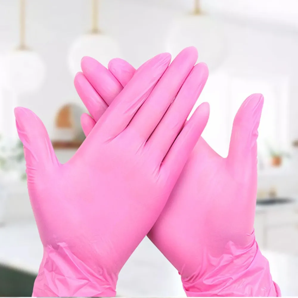 100 шт. одноразовые латексные перчатки розового цвета | Дом и сад
