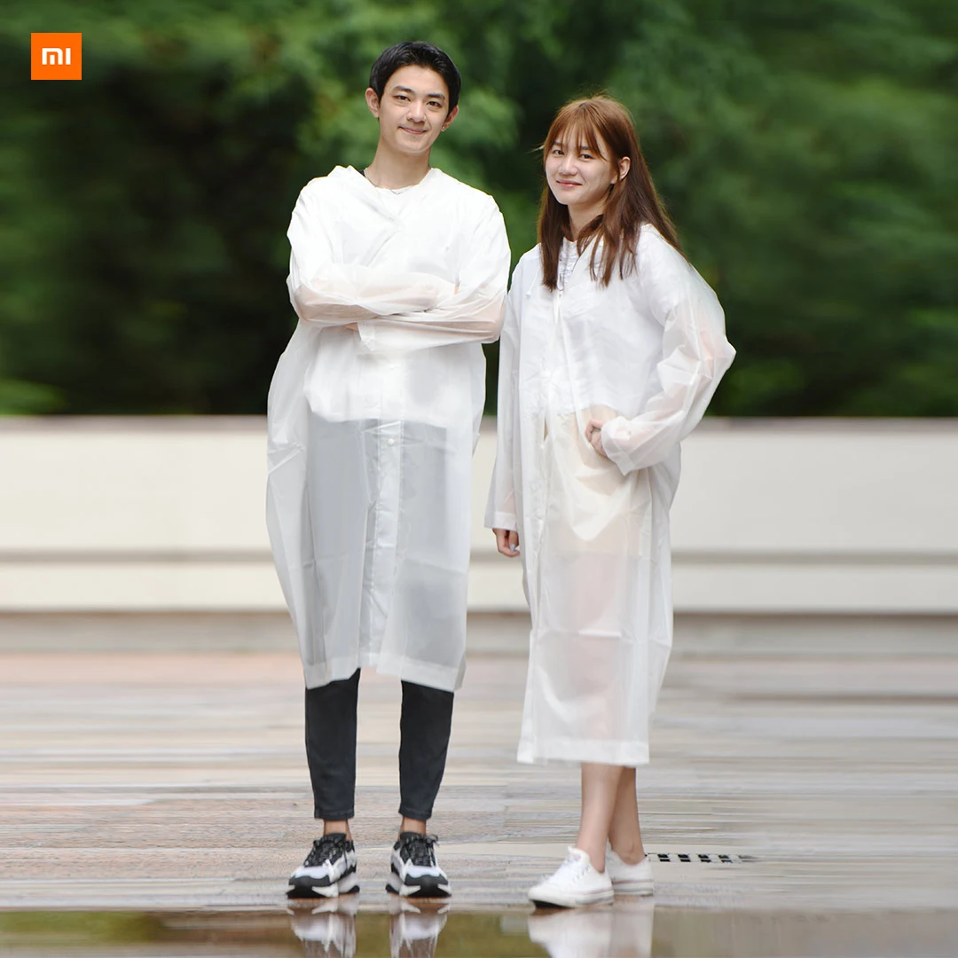 

Original Xiaomi Youpin Quality Raincoat White One size Waterproof and windproof light and easy to carry minimalist versatile