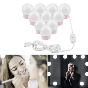 

LED 12V Makeup Mirror Light Bulb Hollywood Vanity Lights Stepless Dimmable Wall Lamp 2 6 10 14Bulbs Kit For Dressing Table