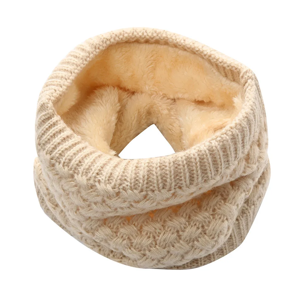 

2019 New Women Wool Scarf Neck Warmer Cowl Collar Solid Chunky Cable O Ring Knitted Snood Infinity Circle Crochet Warm Scarf NEW