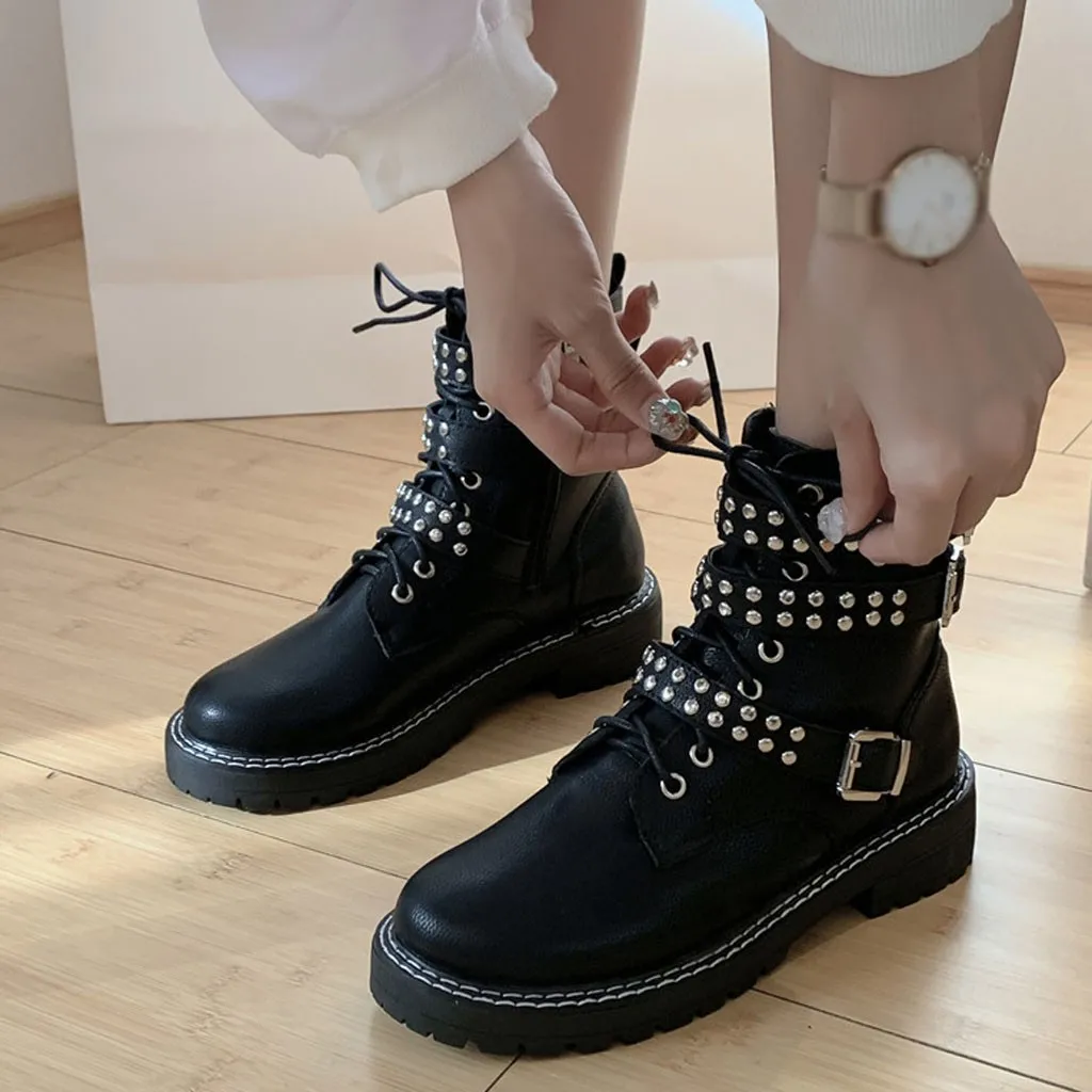 womens black moto booties