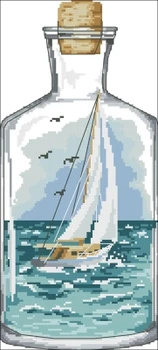 

2020 new Counted Cross Stitch Authentic Egyptian cotton self matching needleless Scenery in bottle