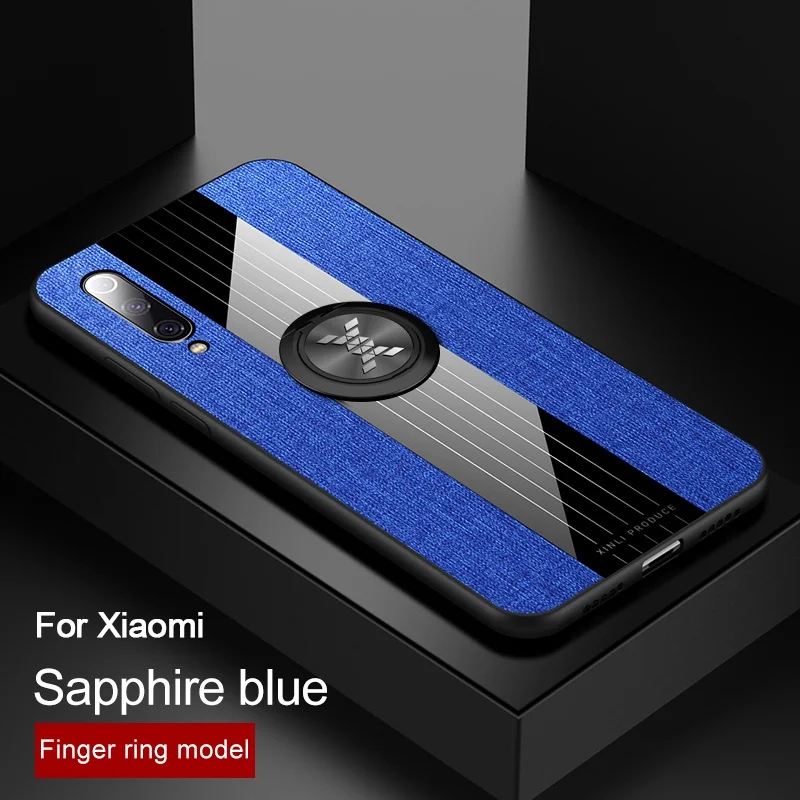Finger Ring Model BU Брендовый тряпичный чехол для Xiaomi mi A3 A2 9T 9SE 8 Lite Max 2 3 Чехол металлическое кольцо автомобильный держатель Магнитный чехол для Red mi Note 7 8 Pro Чехол - Цвет: Finger Ring Model BU