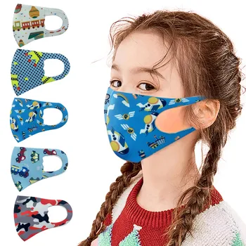 

1Pcs Unisex Kids Lovely Cartoon Printing Face Mask Reusable Washable Breathable Protection Face Cover mascarilla reutilizable