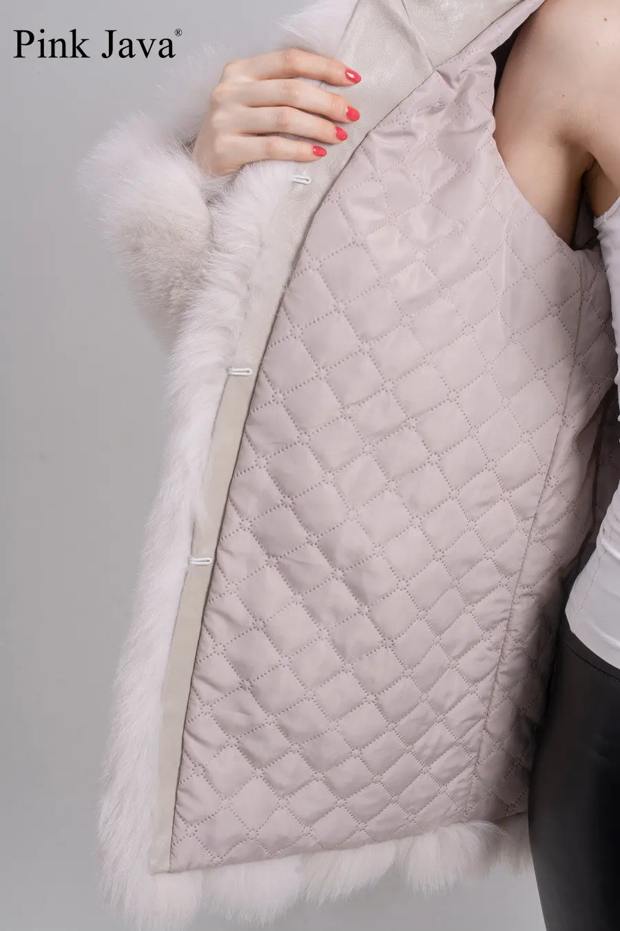 Розовая JAVA QC1824 Новое поступление Женская Шуба из натурального Лисьего меха пушистая зимняя верхняя одежда модная Высококачественная шуба