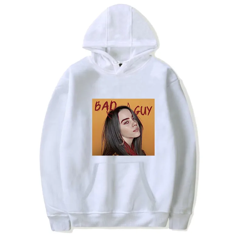 Billie Eilish худи с 3D принтом, осенняя новинка, хип-хоп, Мужская и Женская толстовка с капюшоном, зимняя, с круглым вырезом, с длинным рукавом, модная толстовка с графикой - Цвет: white - style 2