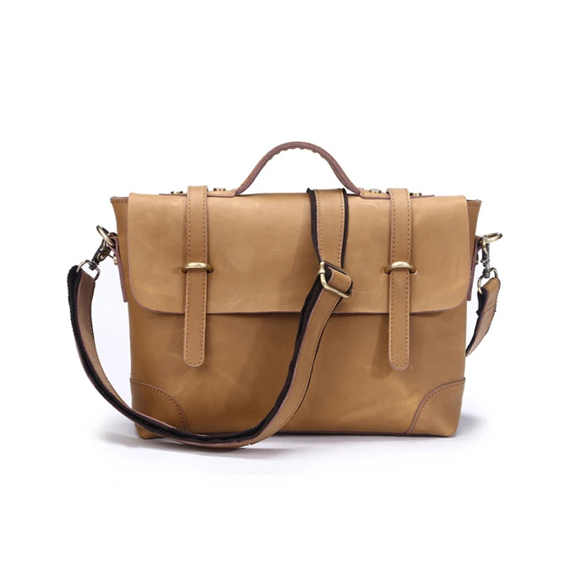 New Brand Designer Stye Men Vintage Messenger Bag Genuine Cow Leather Male Luxury Business Retro Shoulder Bags Briefcase Totes