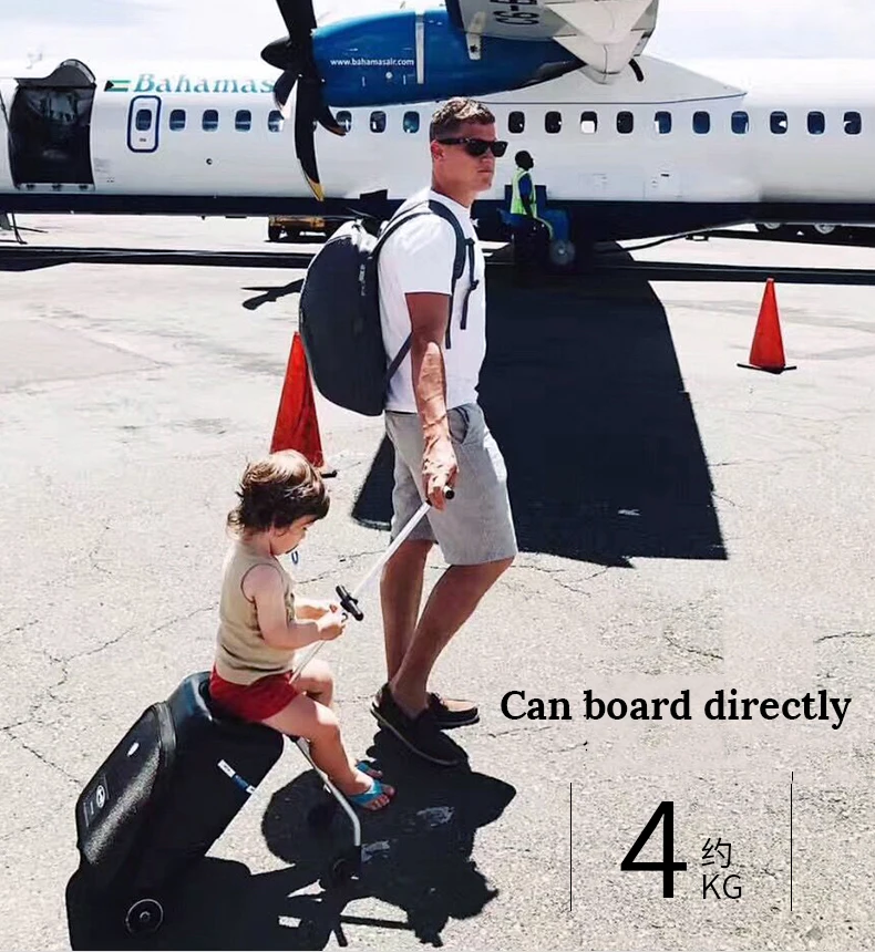Небольшой персонализированный багаж для детей может сидеть и кататься на тележке Багаж детская коляска ленивый чемодан может доска