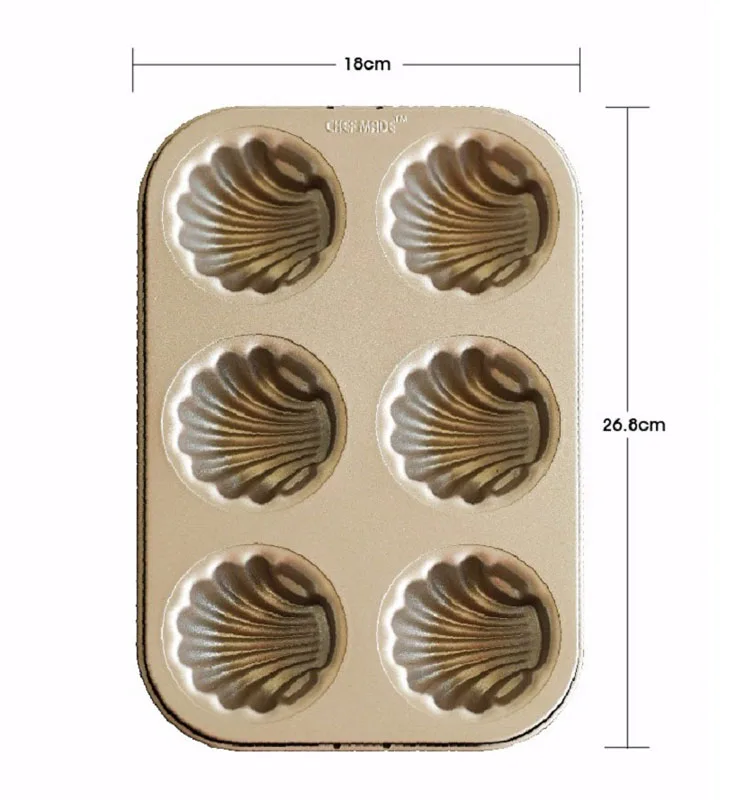 Madeleine форма для торта 6 чашек в виде ракушки банан золото антипригарный торт выпечки Кухонные формы для выпечки инструмент