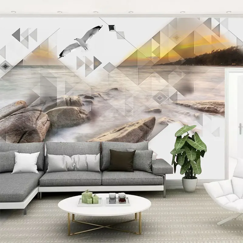 

TV Backdrop 5D Living Room Minimalist Modern Geometry Mural 8D Three-dimensional Decoration Non-Woven Wallpaper Bedroom Wallpape