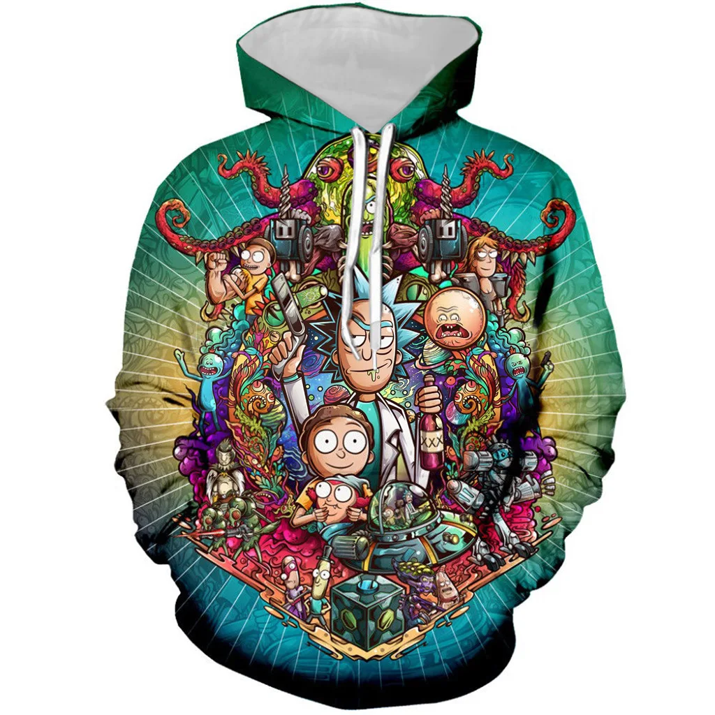 Hoodie Rick And Morty одежда верхняя одежда с капюшоном мужское худи уличная мужская с 3D принтом забавная крутая молния с длинным рукавом с капюшоном топы - Цвет: Hoodie