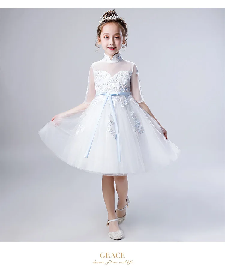 Little Flower Girl Formal Dress Girls Princess Skirt Puffy Yarn CHILDREN'S Wedding Dress Host Catwalks Nobility Piano Costume