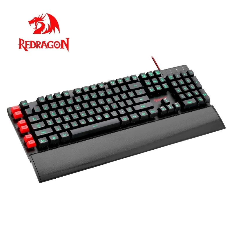 Redragon K505 USB игровая Мембранная Клавиатура эргономичный 7 цветов светодиодный подсветка клавиш полный ключ анти-ореолы 104 проводной компьютер геймер ПК