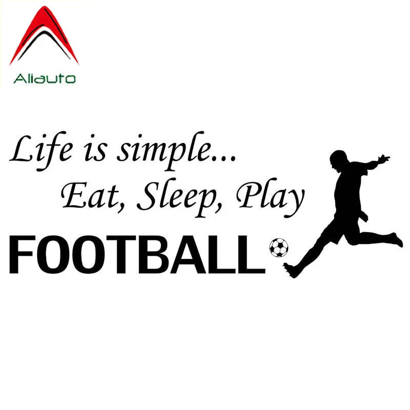 Автомобильная наклейка Aliauto Ljfe Is Sjmple Eat Sleep Play Football мотоциклетное украшение