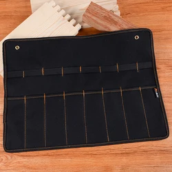 Cincel de lona para Estuche de transporte, Herramienta de bolsillo, Rollo, bolsa de llave, 4 bolsillos, organizador para cuchillos, martillos, gubias, carpintero