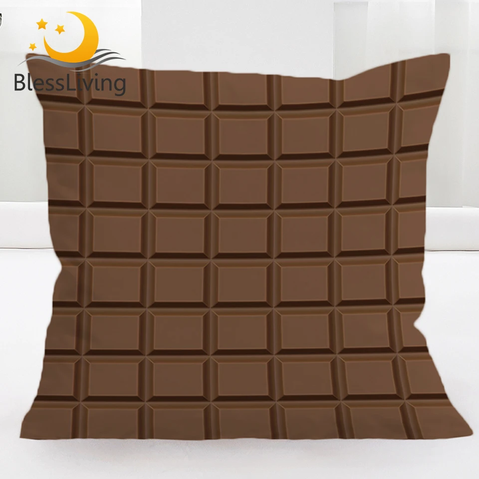 BlessLiving Chocolate Bar Cushion Cover Funny Pillow 3d Realistic Giant Chocolate Pillow Case for Boys Girls Home Decor | Дом и сад